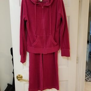 Jr size Pink velour sweatsuit
